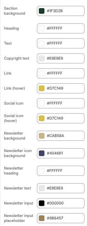 footer colors first part